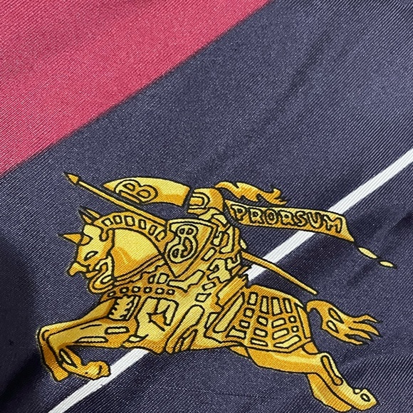 BURBERRY Women’s Prorsum Knight Silk Scarf Hand Rolled Vintage MADE IN ITALY - Picture 5 of 13